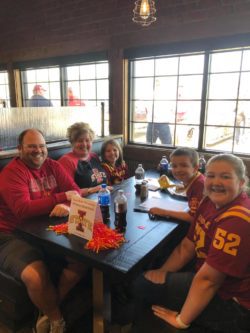 Iowa State Tailgate Tour family eating lunch 