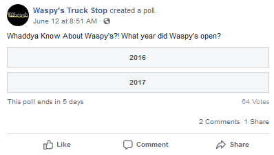 waspy's opening date facebook poll 