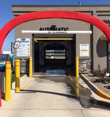 Entrance to automatic car wash at Waspy's Truck Stop.