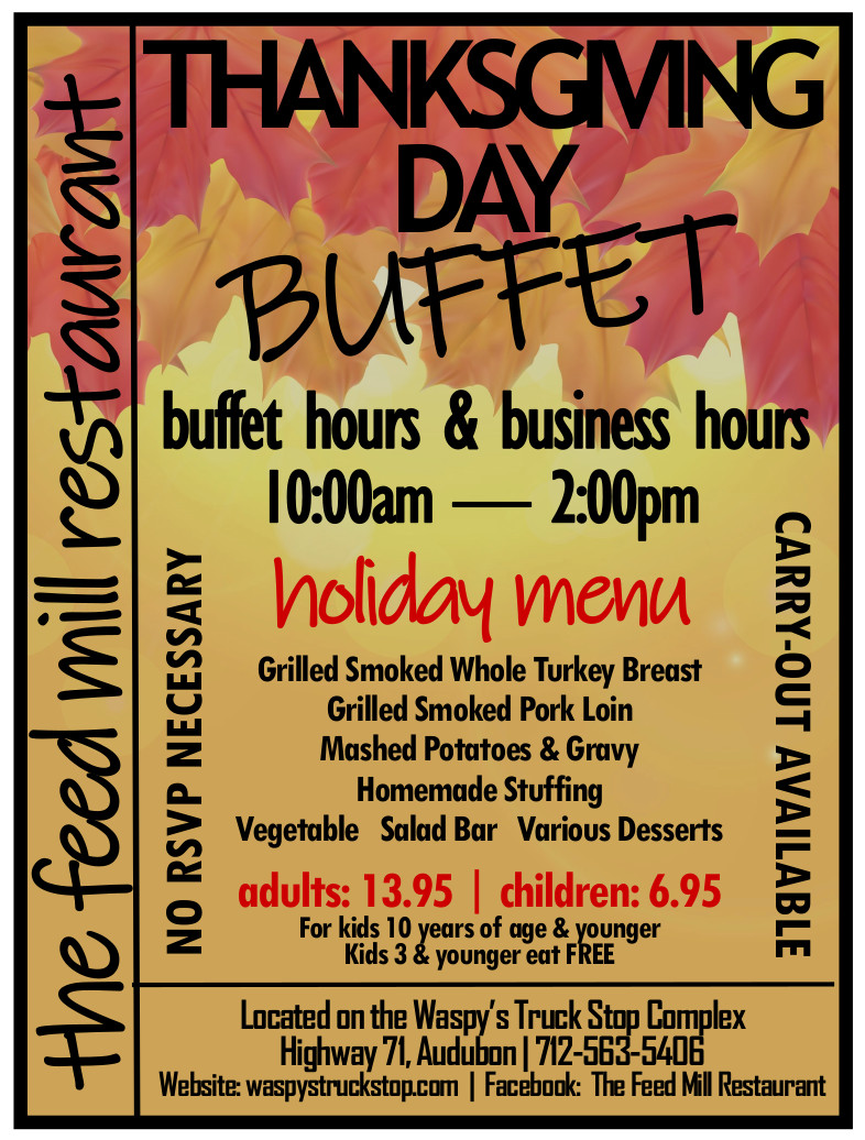 The Feed Mill Offers a Thanksgiving Day Buffet - Waspy's Truck Stop ...