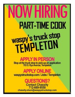 part-time cook templeton