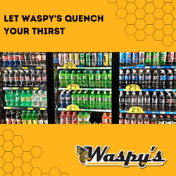 Waspy's coolers with sodas and drinks