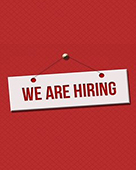 Red We Are Hiring Sign