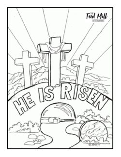 He Is Risen Easter Coloring Page