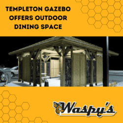 The Templeton Gazebo offers an outdoor eating space for guests.