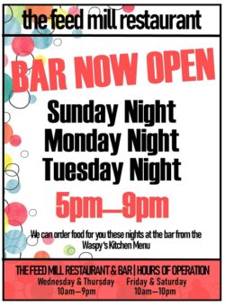 Bar now open