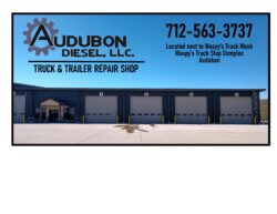 Audubon Diesel exterior building showing four service bay doors