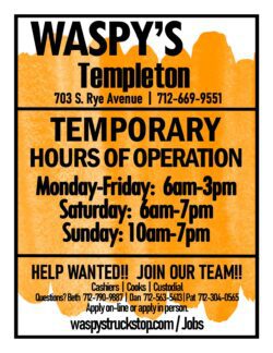 temporary hours of operation