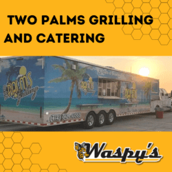 Two Palms Grilling blog banner. We provide catering services in Iowa!