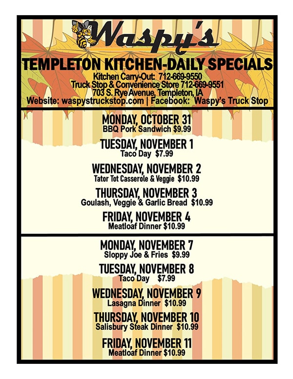 NOV2022TEMPLETONDAILYSPECIALS1min Waspy's Truck Stop