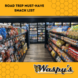 Blog graphic displaying snacks available at Waspy's Truck Stop