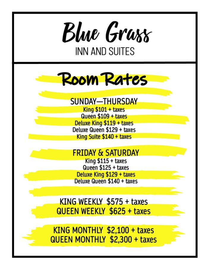 Blue Grass Inn and Suites Room Rates 2026