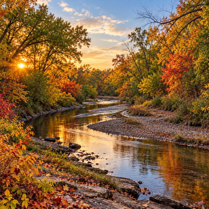 There is a scenic stream that runs along part of the T-Bone Trail in Iowa. 